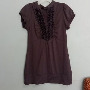 Maurices women's gray ruffled v-neck